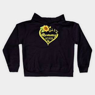 Womens Soon To Be Mommy Est 2023 Sunflower Kids Hoodie